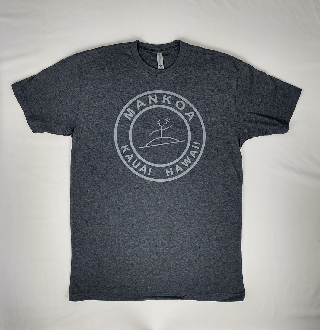 Limited Edition Adult Unisex Crew Tee Charcoal Grey Kauai Logo Front